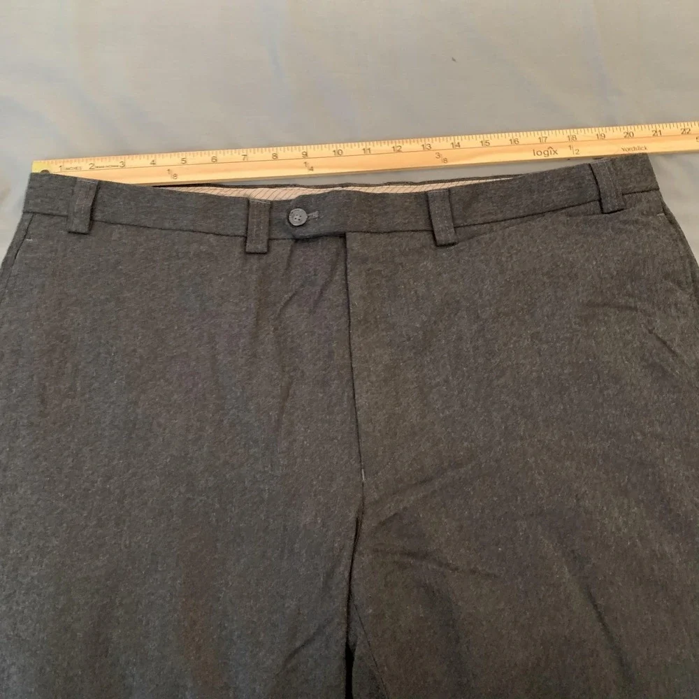 Lauren Ralph Lauren Pants Mens 42x32 Gray Wool Flat Front Straight Leg Dress